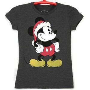 Disney Mickey Mouse Christmas Santa T-Shirt‎ Shirt Gray XL